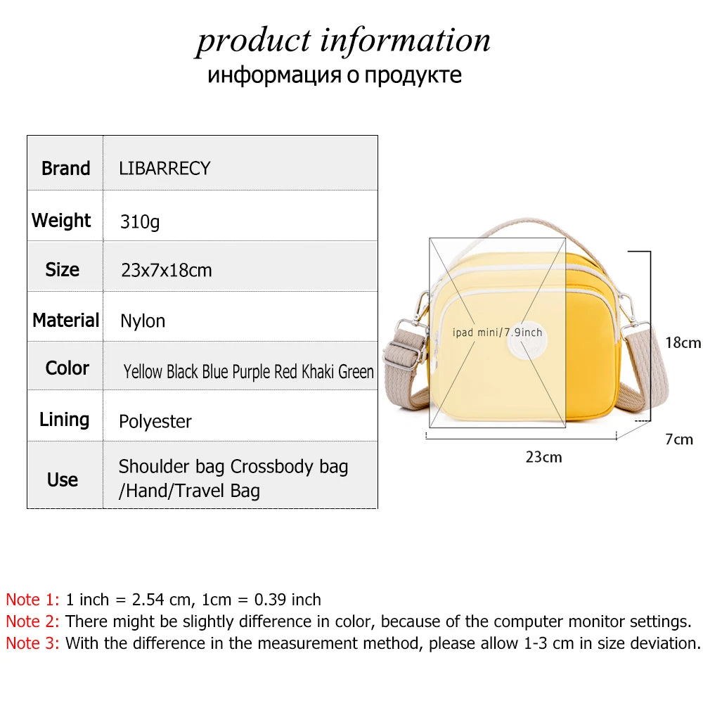 Multifunctional Nylon Shoulder Bag for Women
