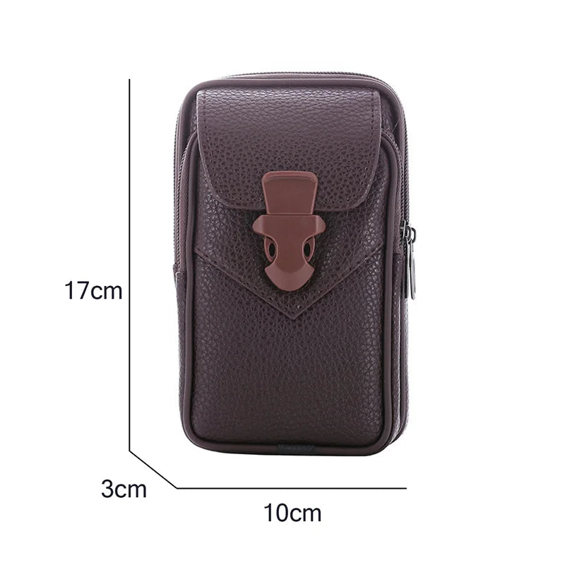 Men's PU Leather Belt Bag Business Style Wallet Purse