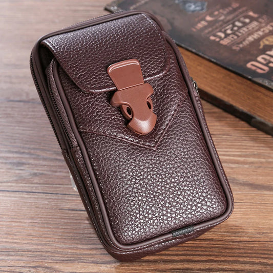 Men's PU Leather Belt Bag Business Style Wallet Purse