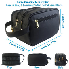 Waterproof Men's PU Leather Toiletry Bag Organizer