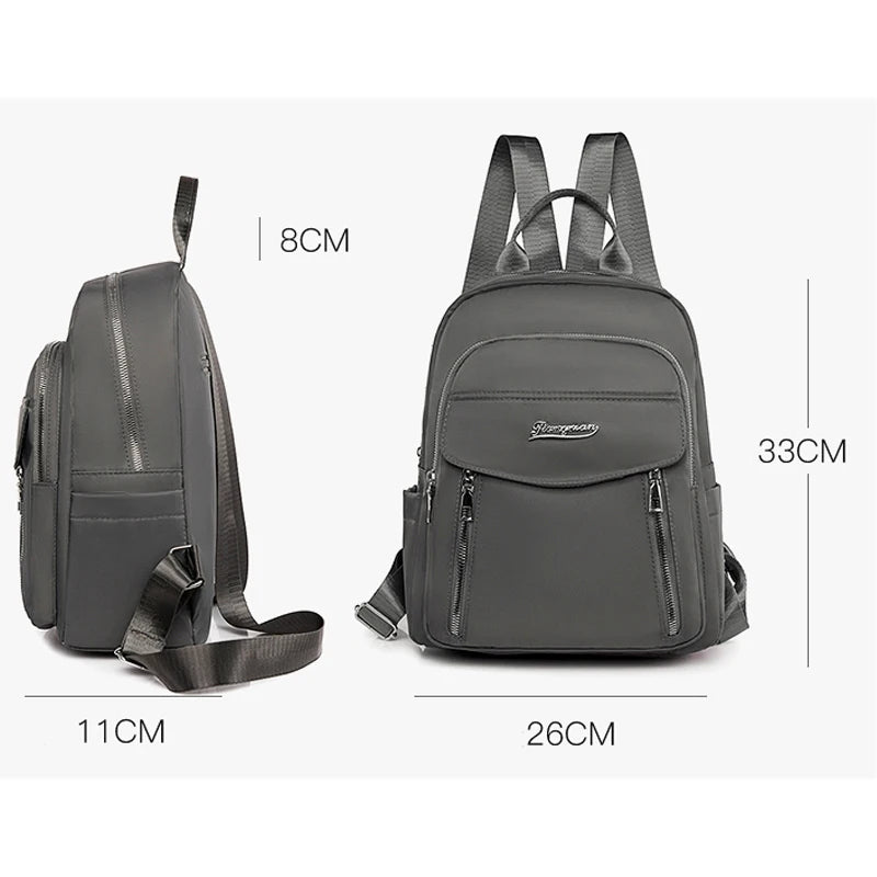 Solid Shoulder Bags Multi-Pocket Large-Capacity Backpack