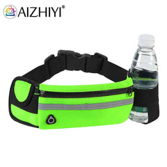 Sports Pocket Pouch Belt Reflective Water Bottle Holder Gym Waist Bag