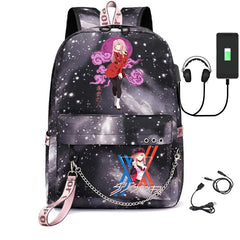 Zero Two Canvas Backpack USB Rechargeable Student Bag