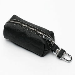 Leather Key Bag Organizer Men Women Zipper Case Purse
