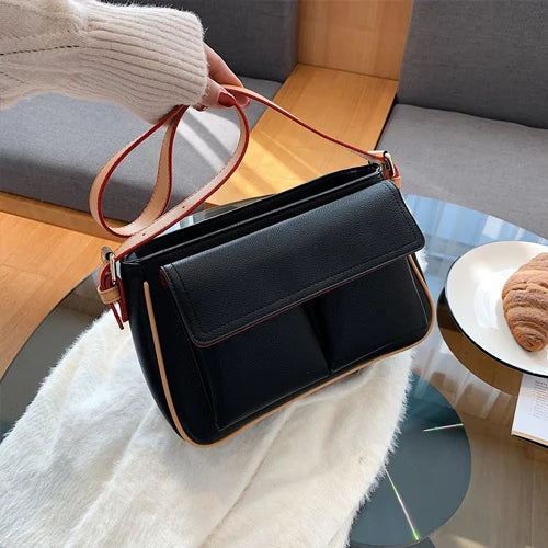 Winter Crossbody Bag PU Leather Lady Handbag with Multiple Pockets