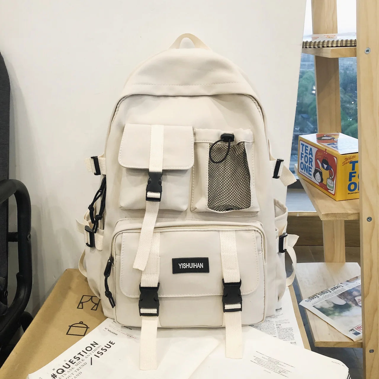Waterproof Nylon Women Backpack with Multiple Pockets