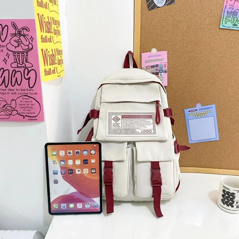 Nylon Women Backpack Waterproof School Backpack for Girl Student Laptop Bags