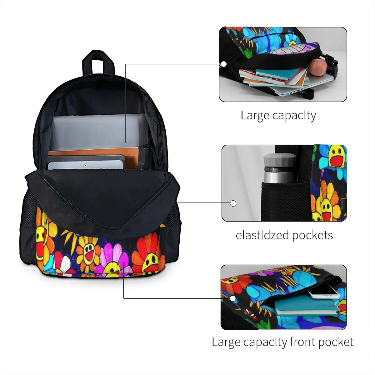 Murakami Paint Art Backpacks Men's & Women's Bag