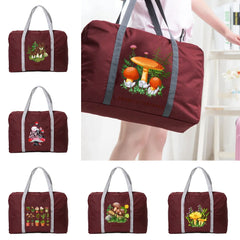 Mushroom Pattern Foldable Travel Bag Large Capacity Organizers