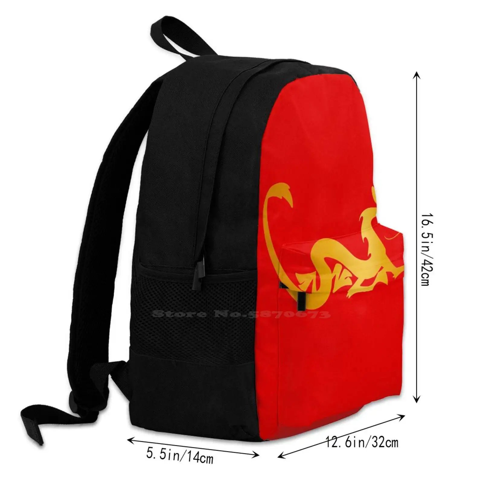 Mushu 3D Print Backpack Golden Minimalist