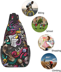 Music Doodles Pattern Crossbody Shoulder Bag