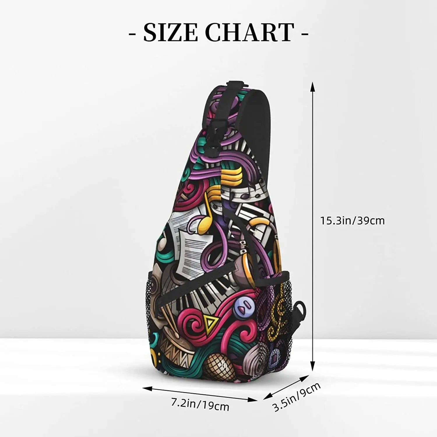 Music Doodles Pattern Crossbody Shoulder Bag