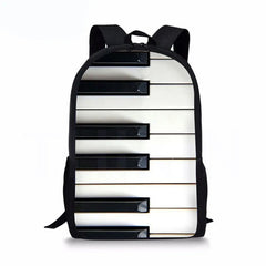Music Note 3D Print Backpack for Kids Orthopedic School Bag