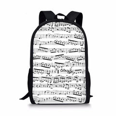 Music Note 3D Print Backpack for Kids Orthopedic School Bag
