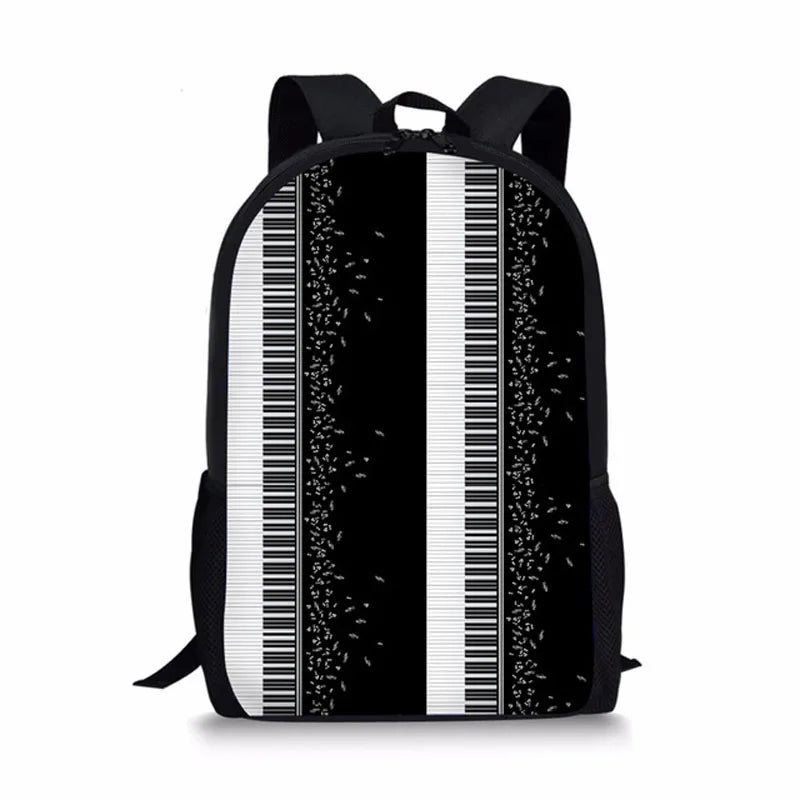 Music Note 3D Print Backpack for Kids Orthopedic School Bag