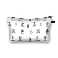 Music Notes Cosmetic Case Women Makeup Bags Piano Guitar