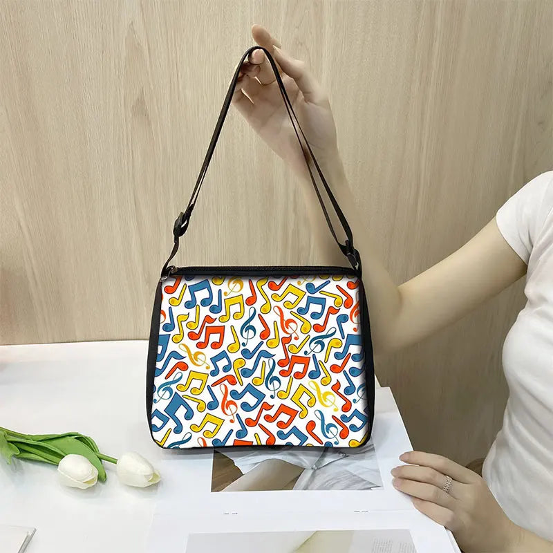 Flame Print Saxophone Shoulder Bag for Women