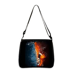 Flame Print Saxophone Shoulder Bag for Women