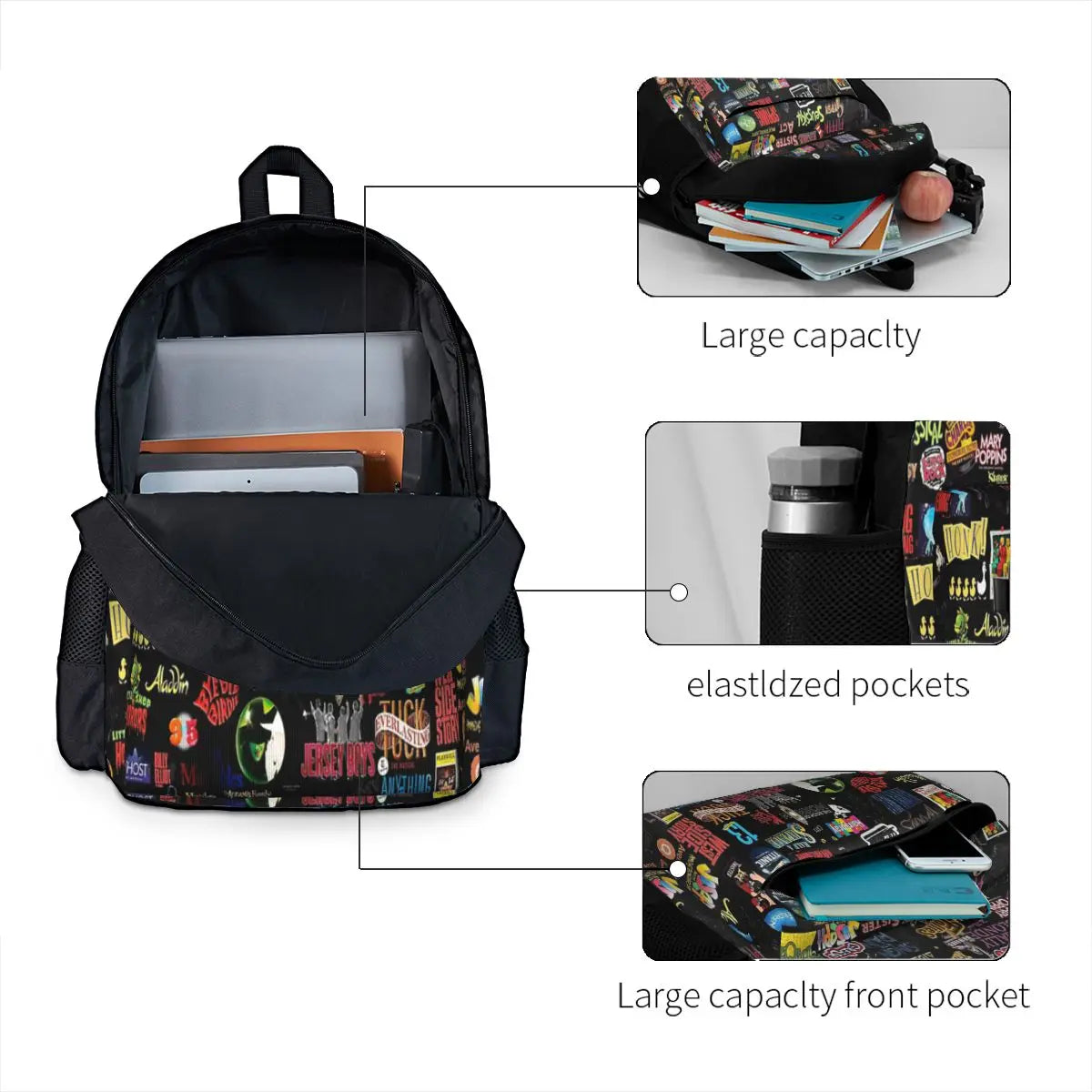 Musical Logos 2 Backpacks Men's and Women's Bags