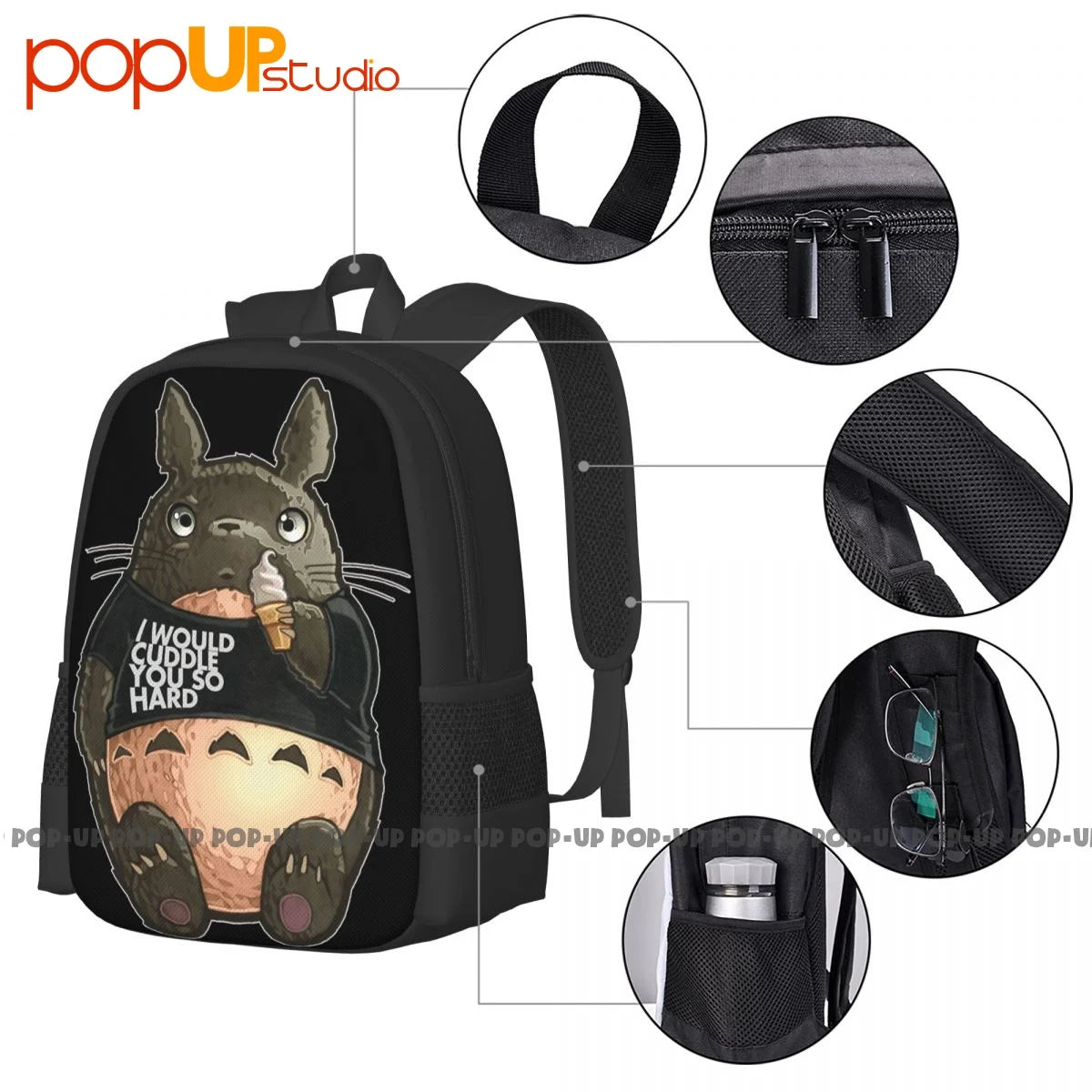 My Neighbor Totoro Cuddle Backpack Large Capacity Gym Tote Bag