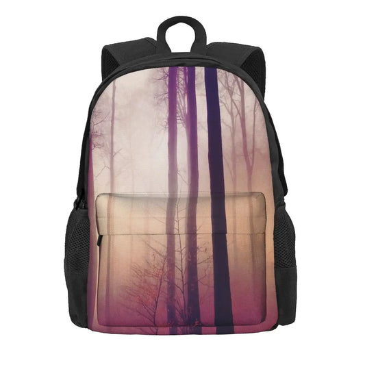 Mysts Forest In Winter Fog Backpacks Men Women Recycled