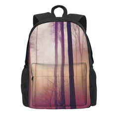 Mysts Forest In Winter Fog Backpacks Men Women Recycled