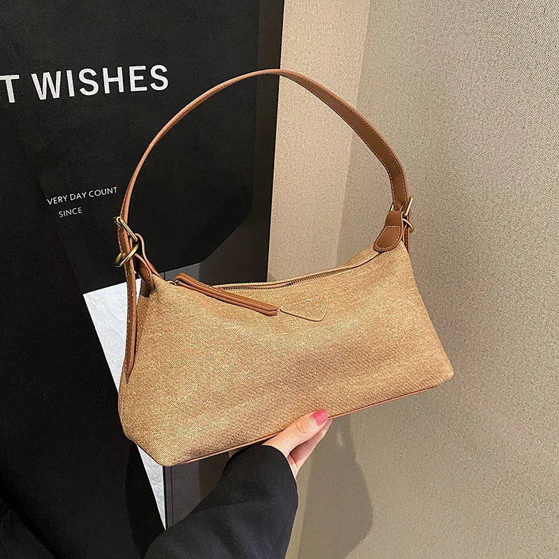Women's Denim Shoulder Bag Casual Handbag Purse Canvas Strap