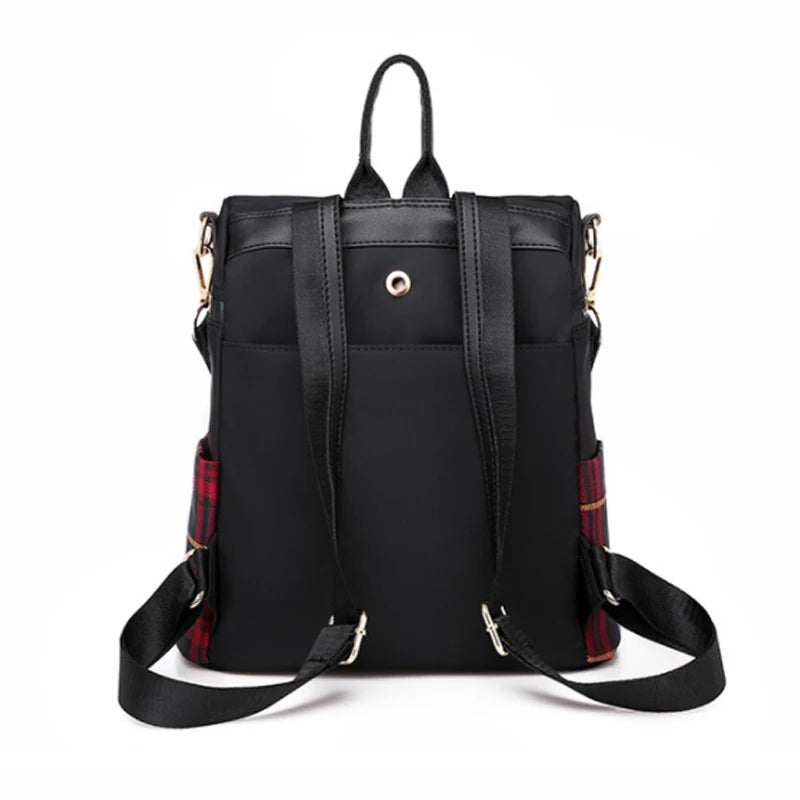Plaid Women's Backpack Dual-use Travel Bag