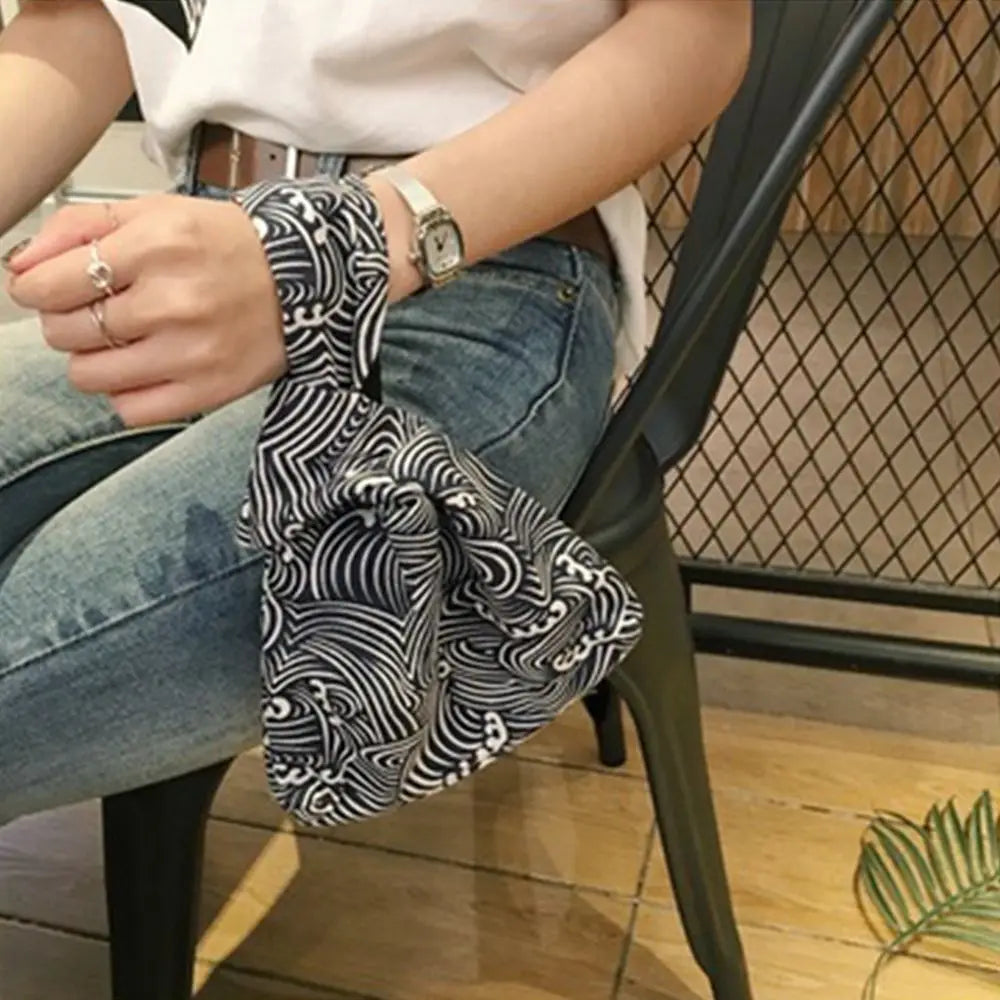 Japanese Style Knot Wrist Bag Handbag Key Phone Pouch Storage Bags
