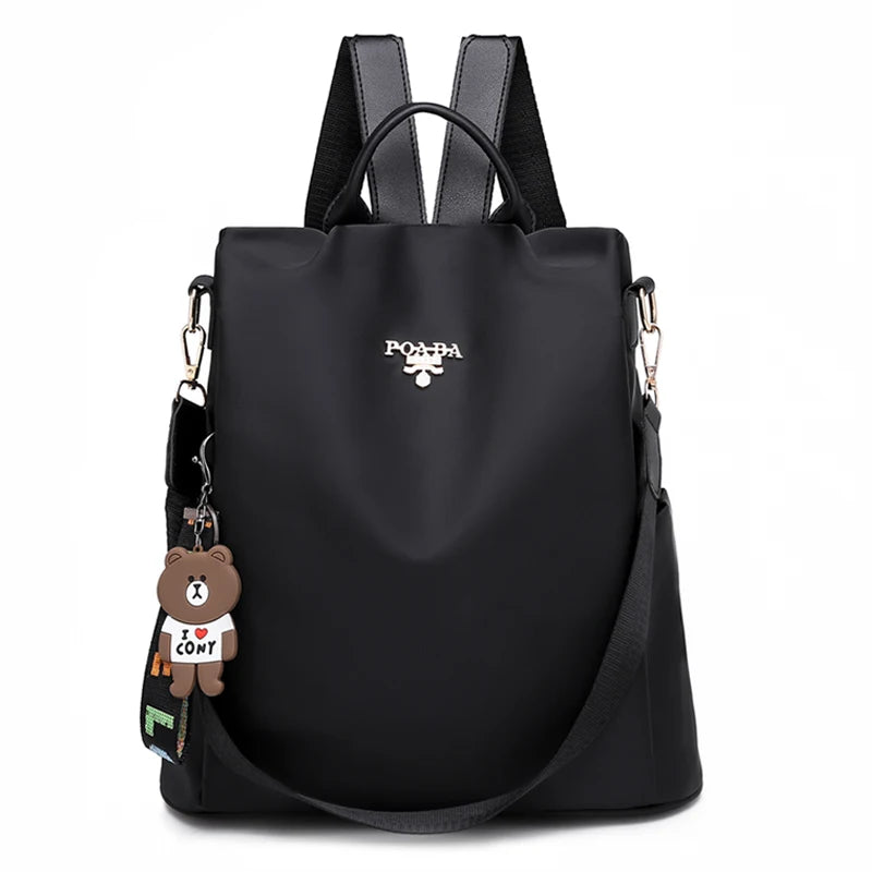 Anti Theft Women Backpack Durable Fabric Oxford School Bag Pretty Style Girls Sc