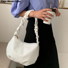 Pleated Strap Shoulder Bag Dumpling Bag Sling Bag Women Handbag