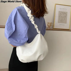 Pleated Strap Shoulder Bag Dumpling Bag Sling Bag Women Handbag
