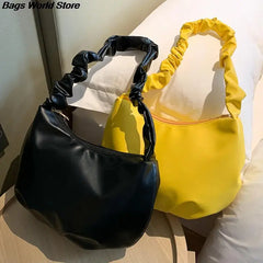 Pleated Strap Shoulder Bag Dumpling Bag Sling Bag Women Handbag
