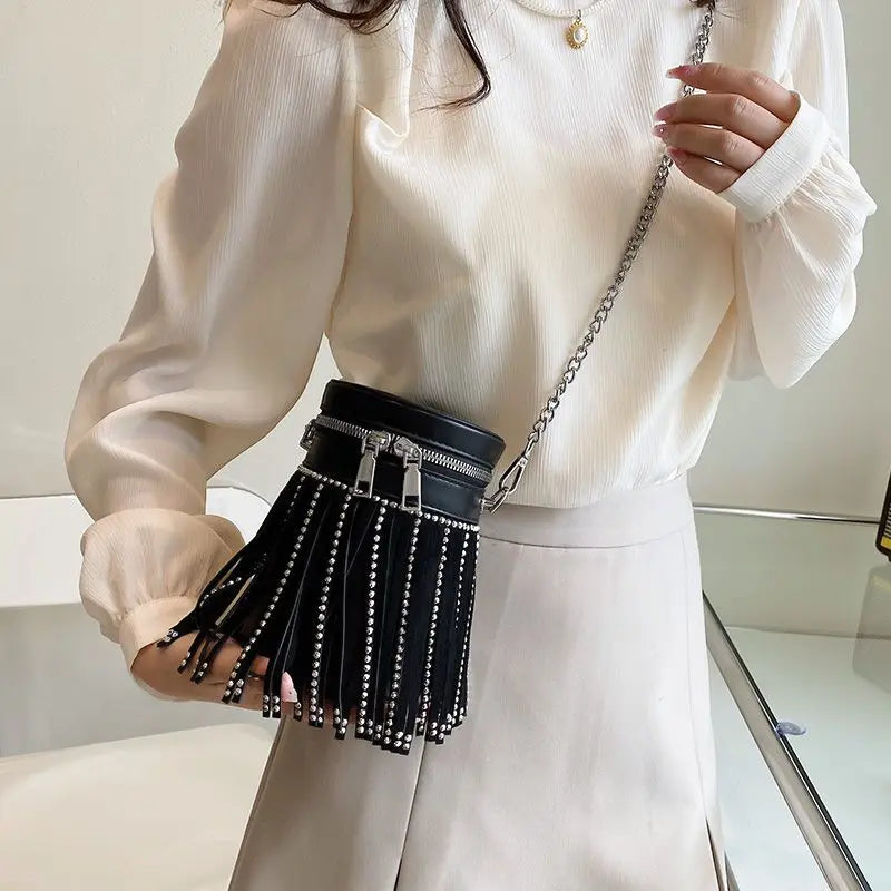 Fringe Shoulder Bag PU Leather Handbags Purses