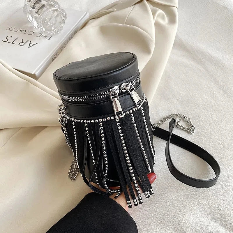 Fringe Shoulder Bag PU Leather Handbags Purses