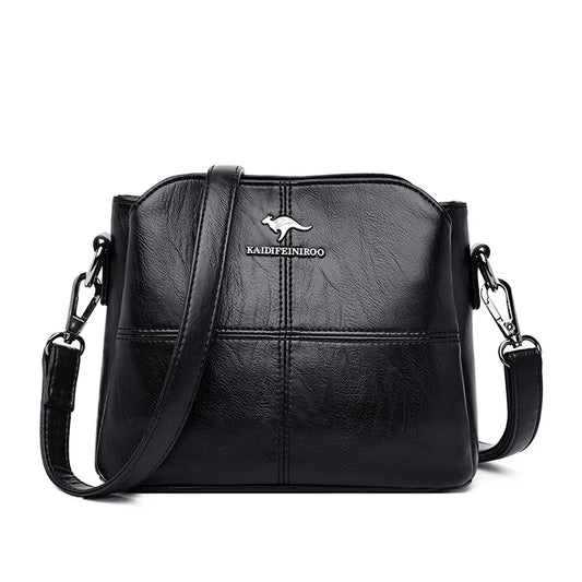 Women's Leather Crossbody Tote Bag - Shoulder Handbag