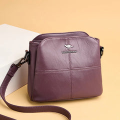 Women's Leather Crossbody Tote Bag - Shoulder Handbag