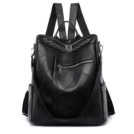 Large Capacity PU Leather Backpack for Women Girls