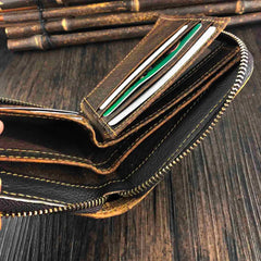 Men's Fly Dragon Cowhide Leather Clutch Wallet
