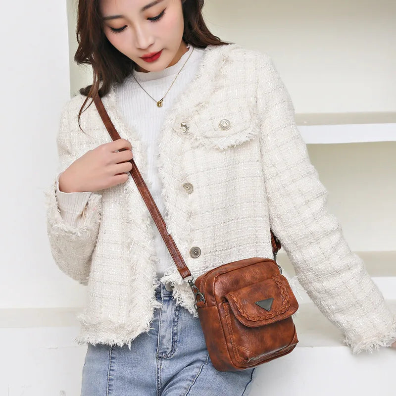 Vintage Small Flap Crossbody Bag for Women
