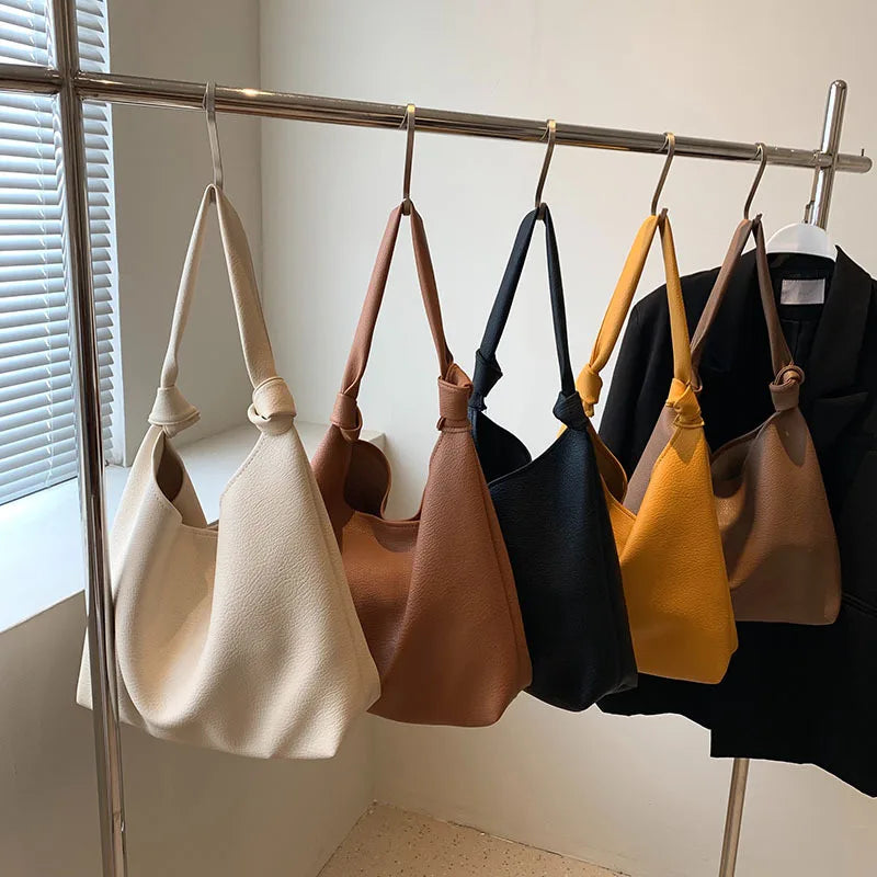 Women's PU Leather Tote Bag Large Capacity Shoulder Purse