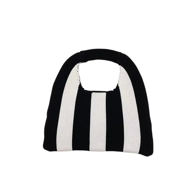 Soft Cotton Knitted Handbag For Women Shoulder Messenger Crochet Bags