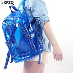 Waterproof Transparent PVC School Backpack for Teenage Girls