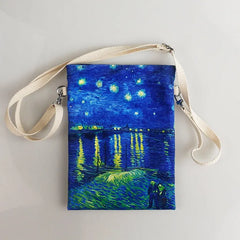 Student Tutoring Bag Canvas Portable Junior High School Cartoon Art Handbag