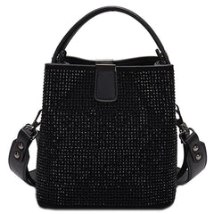 NEWDISCVRY Diamonds Women Bucket Bag Pu Leather Shoulder Bags