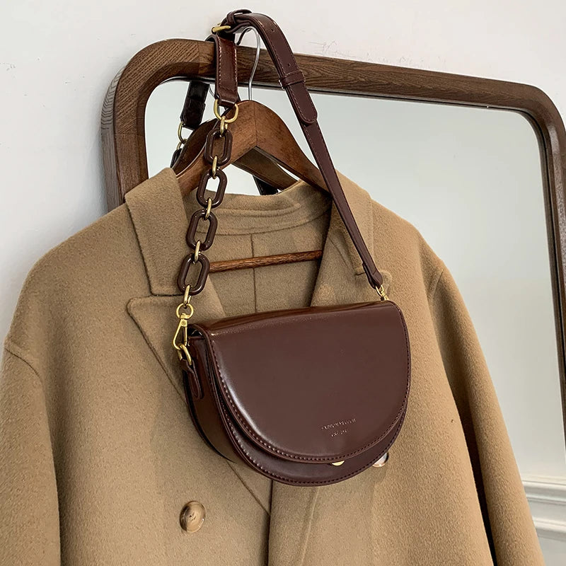 Vintage Small Shoulder Messenger Bag High-quality PU Leather Women Handbag