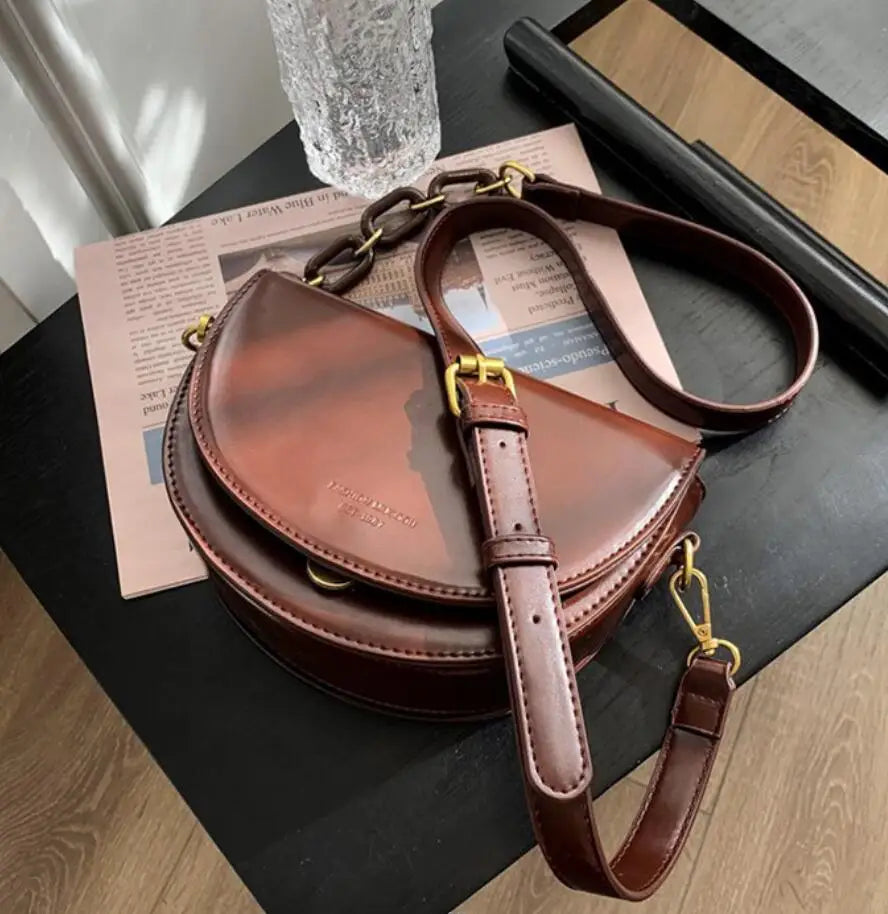 Vintage Small Shoulder Messenger Bag High-quality PU Leather Women Handbag