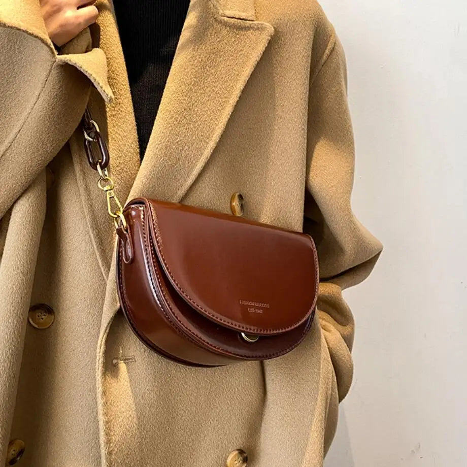 Vintage Small Shoulder Messenger Bag High-quality PU Leather Women Handbag