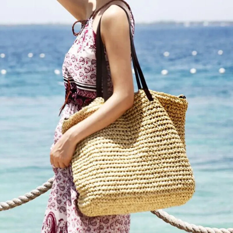 NEW Women Beach Bag Large Capacity Totes Leather Shoulder Bag