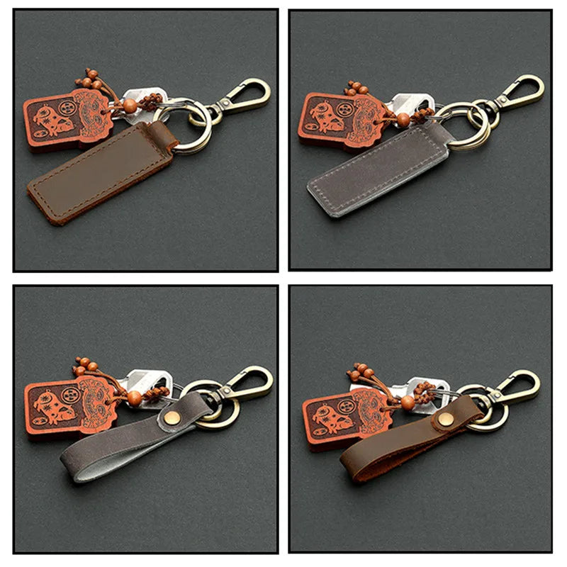 Unisex Leather Keyring Keychain Men's Women's Key Holder Key Cover